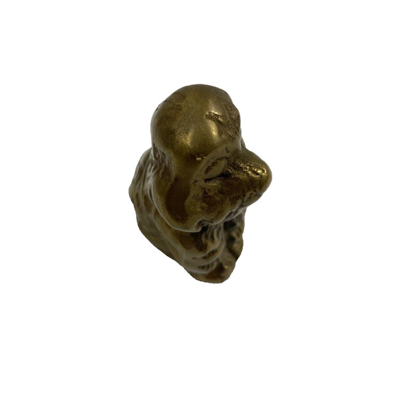 Vintage Small Brass Cocker Spaniel Dog Figurine Home Decor - Picture 4 of 9